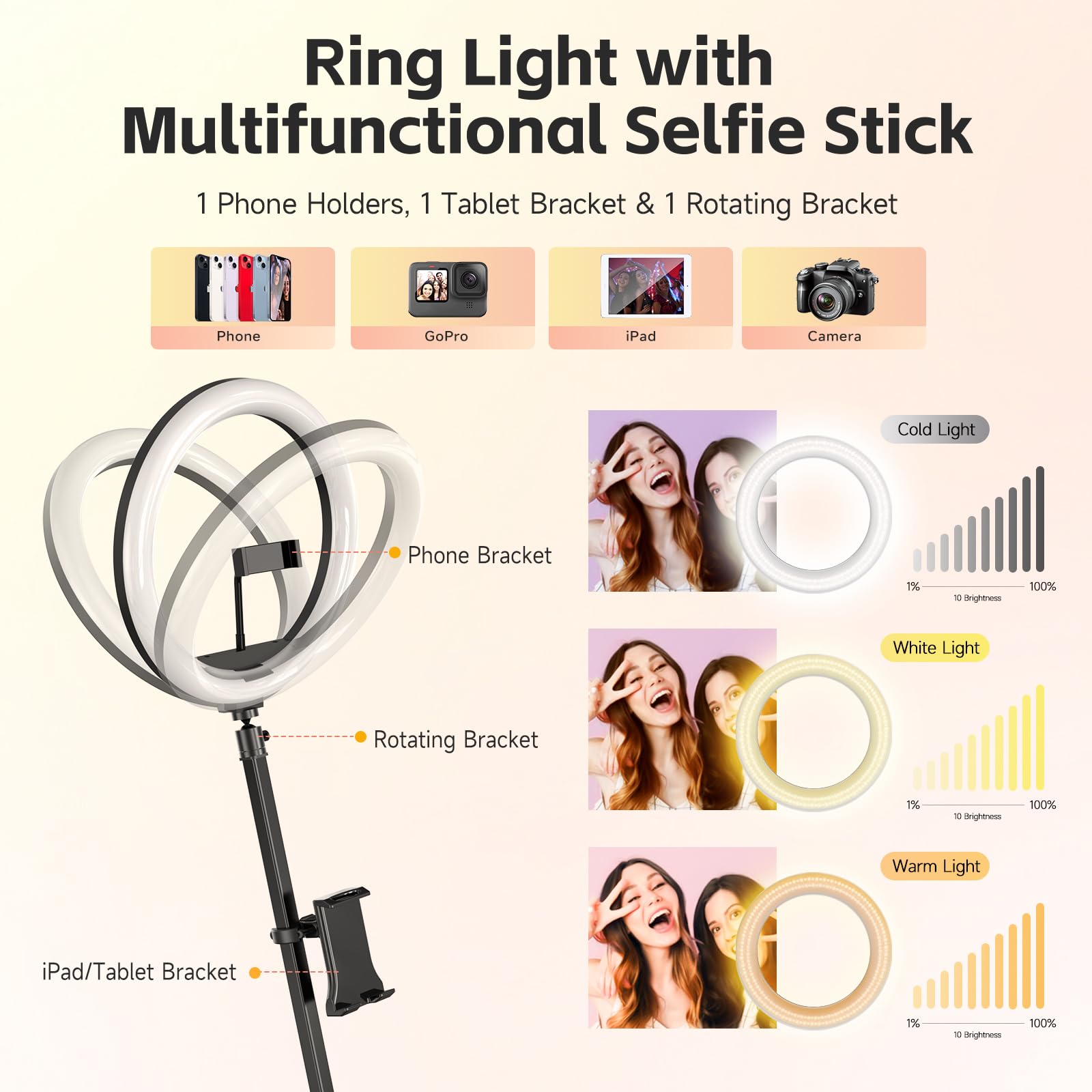 360 Photo Booth with Flight Case, Ring Light, Software APP Remote Control for Parties 2-3 People Stand on Automatic 360 Rotating Camera Video Booth